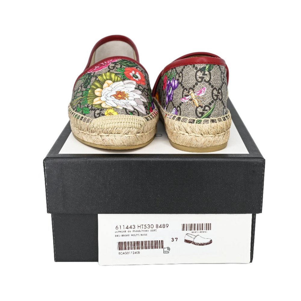 Gucci Pilar GG Supreme Flora Espadrilles Flats - Picture 6 of 7